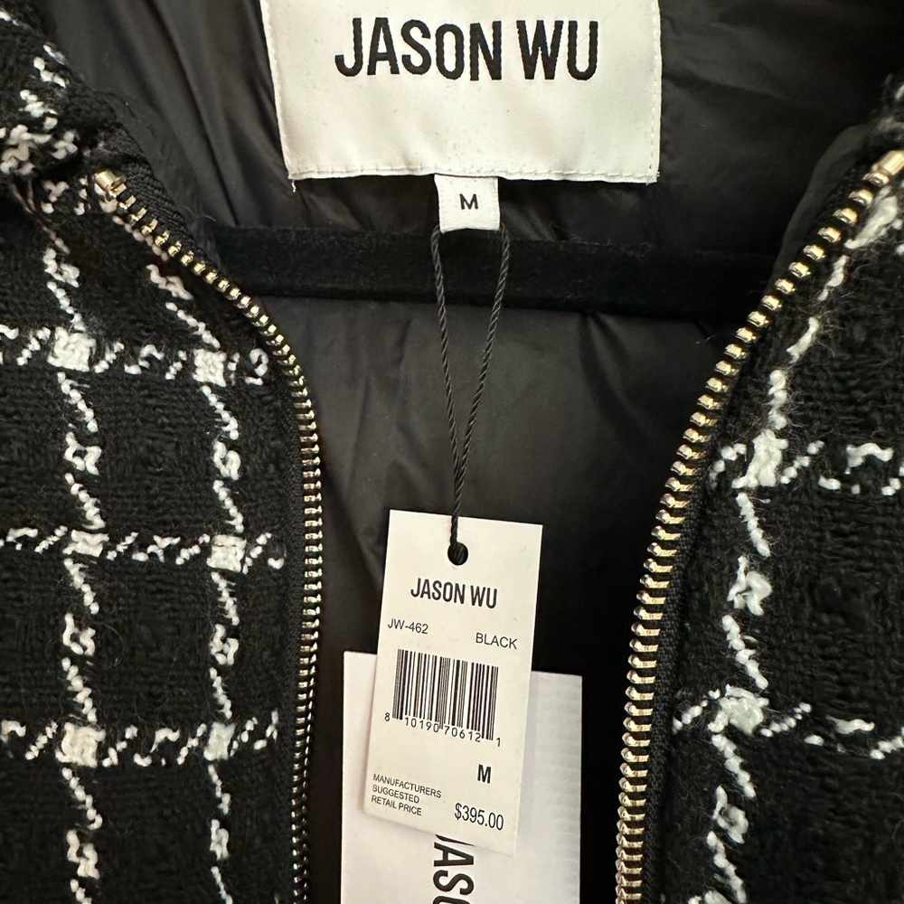 Jason Wu Black and White Tweed Puffer Size M Jacket - Picture 3 of 11
